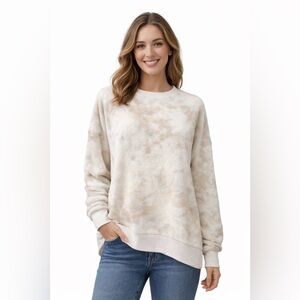 SO Cream Tie Dye Plush Fleece Crewneck Sweatshirt Cozycore Lounge Women’s Medium